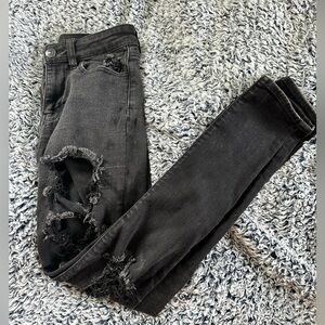 American Eagle black ripped jeans